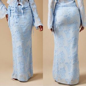 MISSGUIDED Elegant Ruffle Trim Maxi skirt Gingham size medium